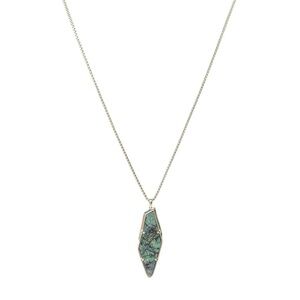 Kendra Scott Beatrice Long Adjustable Necklace Pendant Navy Rainbow Crackle